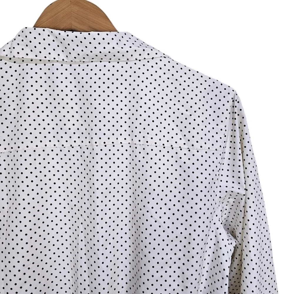North Sails Zip Front Polka Dot Jacket White Black Size Medium Nautical Sailing